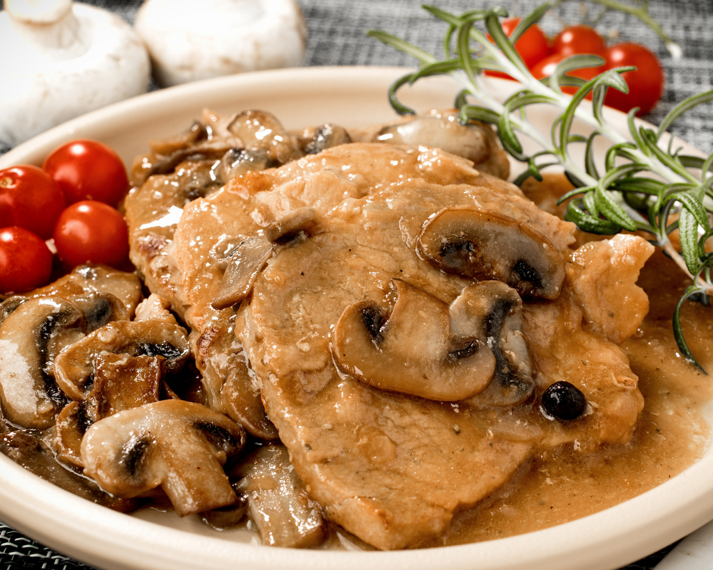 Pork Chops with Wine and Mushroom Sauce